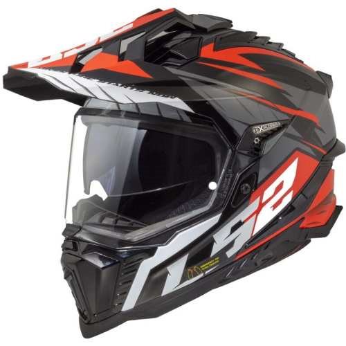 KASK LS2 MX701 EXPLORER SPIRE BLACK TITAN RED 3XL