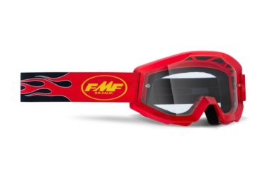 GOGLE FMF JUNIOR POWERCORE FLAME RED CLEAR