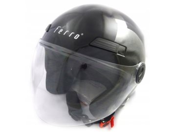 KASK FERRO 809AL OTWARTY CZARNY MAT L