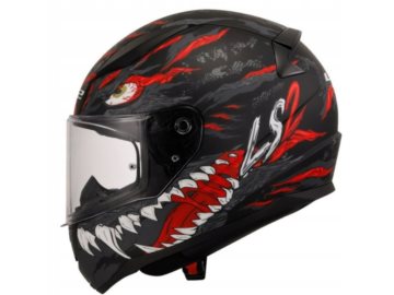 KASK LS2 FF353 RAPID II KAIJU M. BLACK RED WHITE L