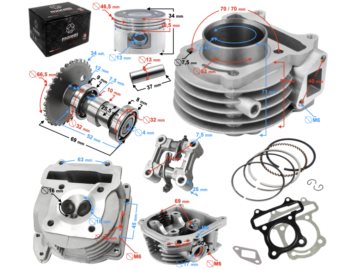 CYLINDER + GLOWICA 80CCM SKUTER 5905220819690