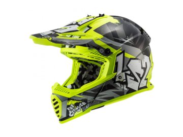 KASK LS2 MX437 FAST EVO CRUSHER BLACK H-V YELOW XL