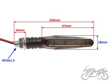 KIERUNKOWSKAZ CZARNY DIODY LED AM1468 para