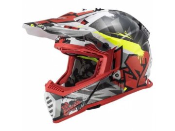 KASK LS2 MX437 FAST EVO CRUSHER BLACK RED XL