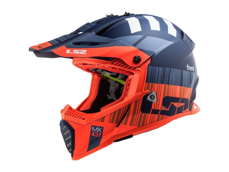 KASK LS2 MX437 FAST EVO XCODE MATT ORANGE BLUE 3XL